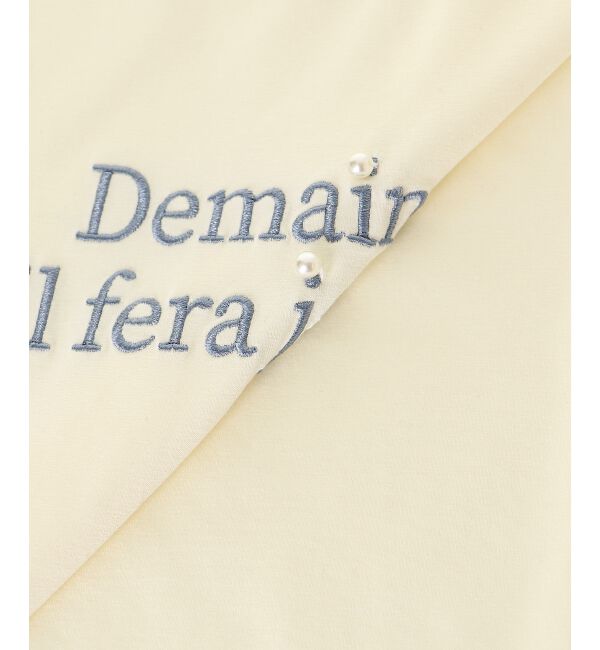  「パール付きクロップドロゴTシャツ」|Tシャツ・カットソー|