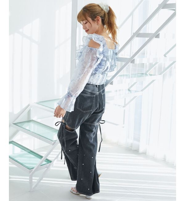  「オープンショルダーフリルブラウス」|シャツ・ブラウス|