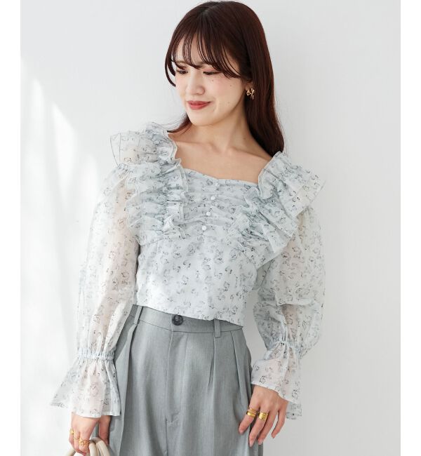  「オープンショルダーフリルブラウス」|シャツ・ブラウス|