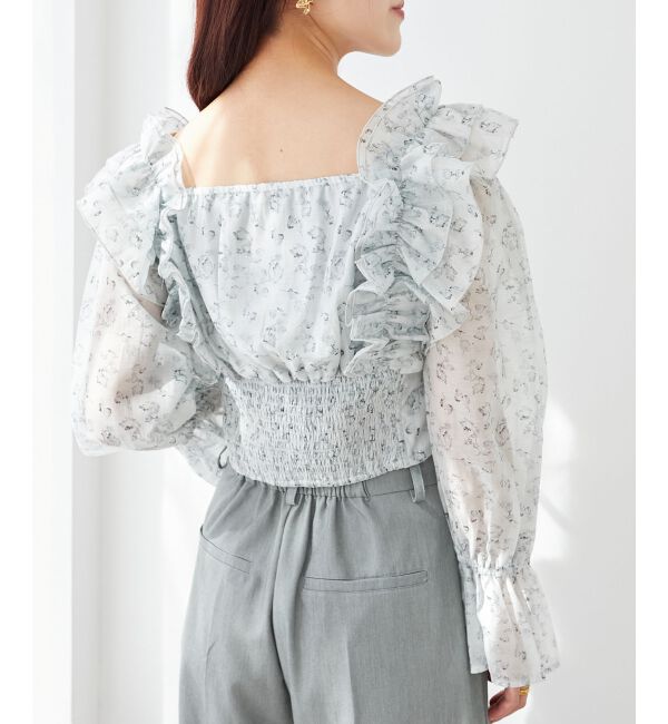  「オープンショルダーフリルブラウス」|シャツ・ブラウス|