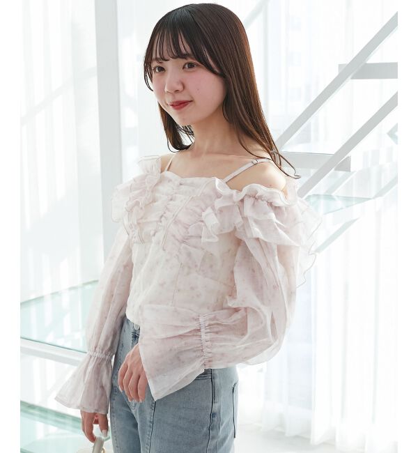  「オープンショルダーフリルブラウス」|シャツ・ブラウス|