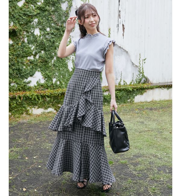  「フリルデザインスリットスカート」|スカート|