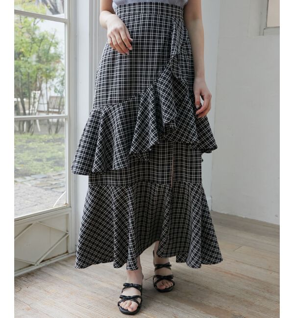  「フリルデザインスリットスカート」|スカート|