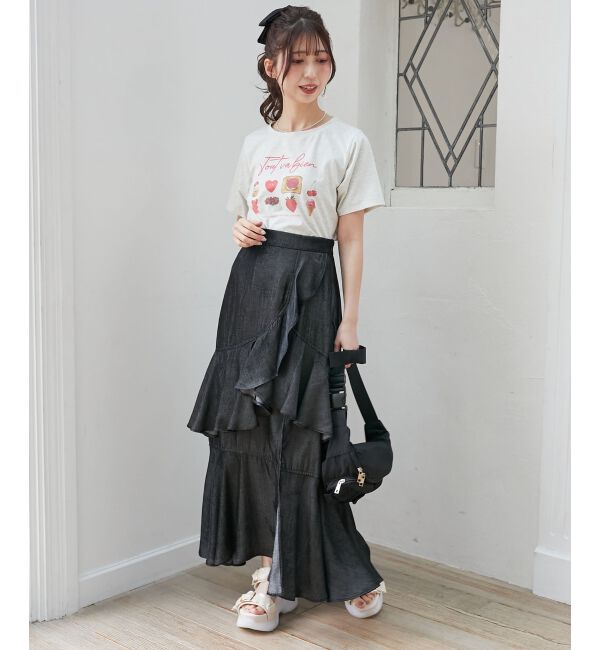  「フリルデザインスリットスカート」|スカート|