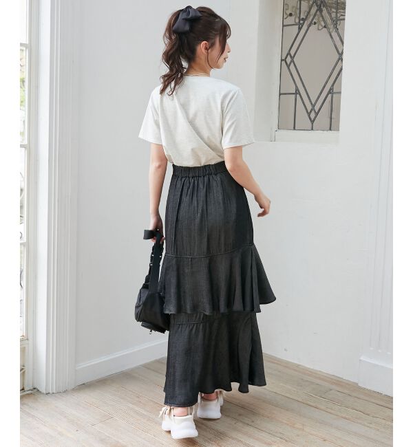 「フリルデザインスリットスカート」|スカート|