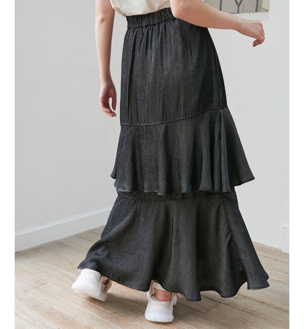  「フリルデザインスリットスカート」|スカート|