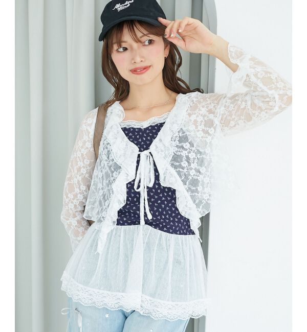  「ペプラムキャミセットカットカーデ」|カーディガン|