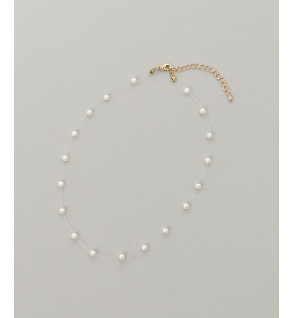  「パール&times;リボンモチーフ2連ネックレス」|ネックレス|