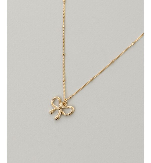  「パール&times;リボンモチーフ2連ネックレス」|ネックレス|