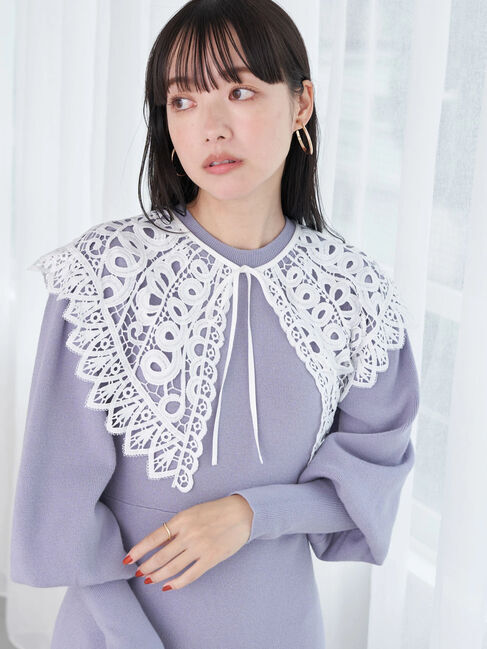 earth music&ecology「レース付け衿(L)」|その他|ホワイト