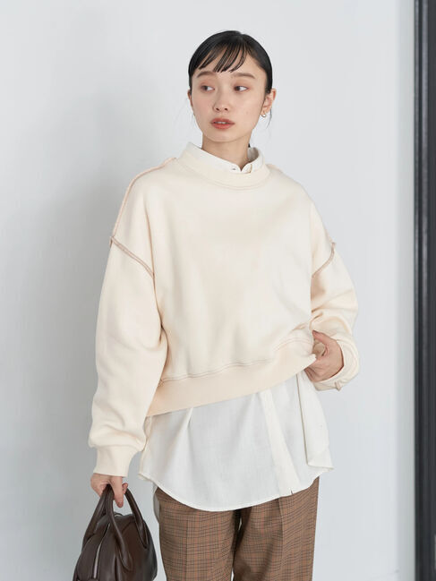 earth music&ecology「配色ステッチウラキモウプルオーバー」|Tシャツ・カットソー|