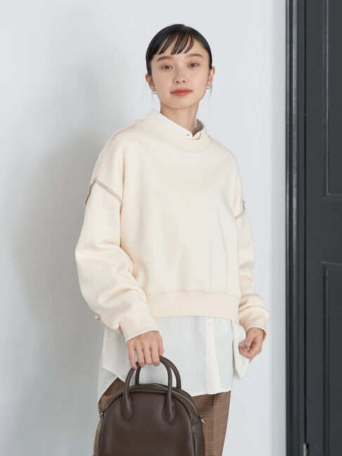 earth music&ecology「配色ステッチウラキモウプルオーバー」|Tシャツ・カットソー|