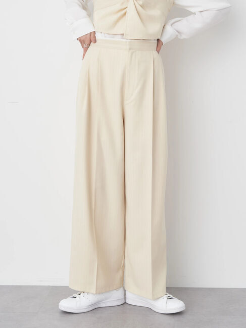 earth music&ecology「ピンストライプストレートパンツ」|その他|Beige