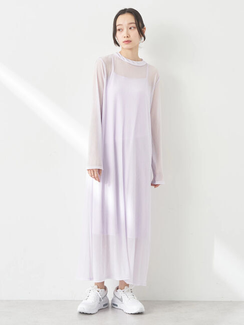 earth music&ecology「SET2点シアーワンピース+ペチワンピース」|ワンピース|Purple