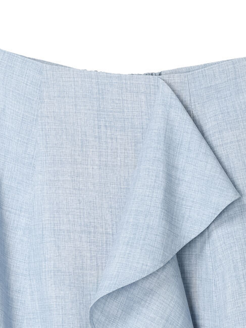 earth music&ecology「アシメペプラムフレアバックレースミディ丈スカート」|フレア|