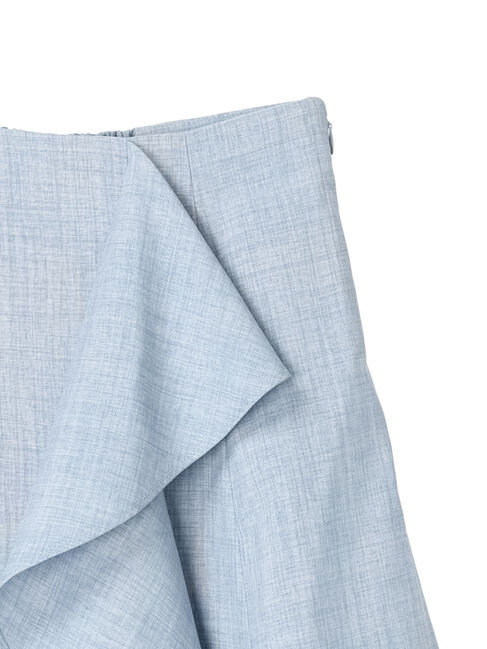 earth music&ecology「アシメペプラムフレアバックレースミディ丈スカート」|フレア|