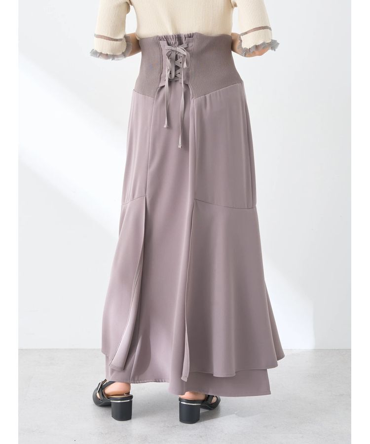 earth music&ecology「サイドリブ切替バックレースアップスカート」|スカート|