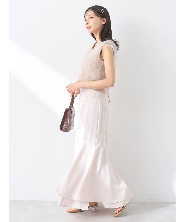 earth music&ecology「サイドリブ切替バックレースアップスカート」|スカート|