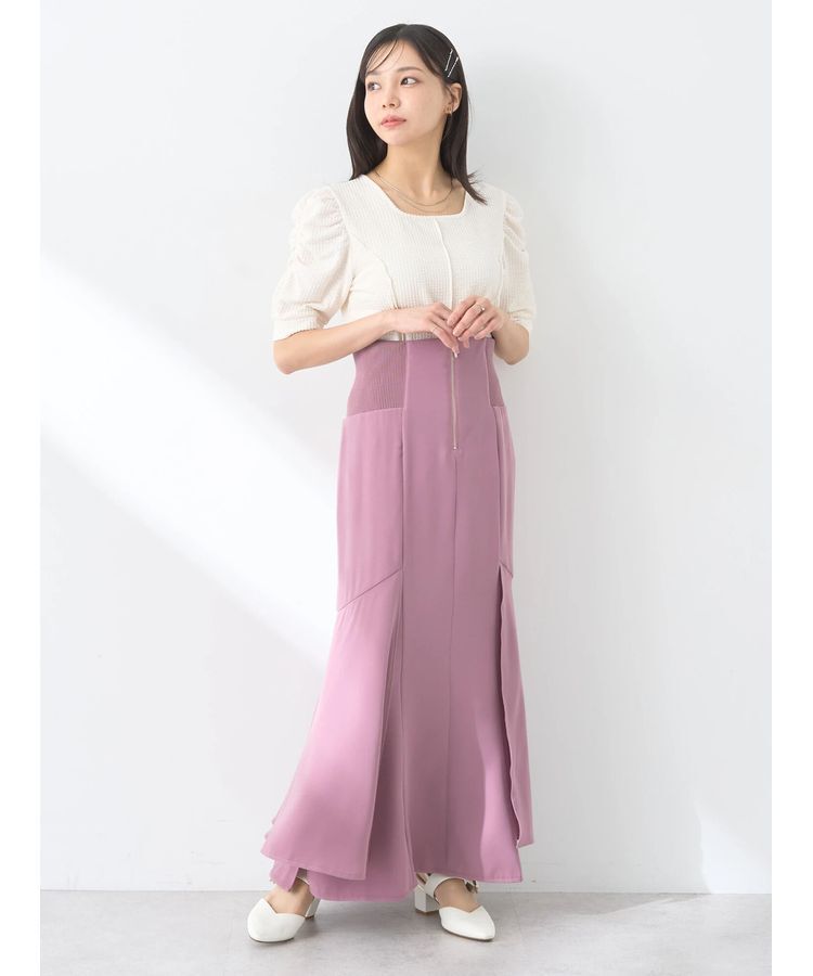 earth music&ecology「サイドリブ切替バックレースアップスカート」|スカート|