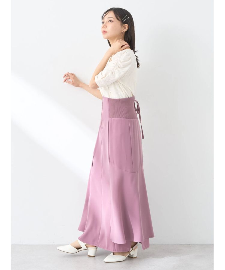 earth music&ecology「サイドリブ切替バックレースアップスカート」|スカート|