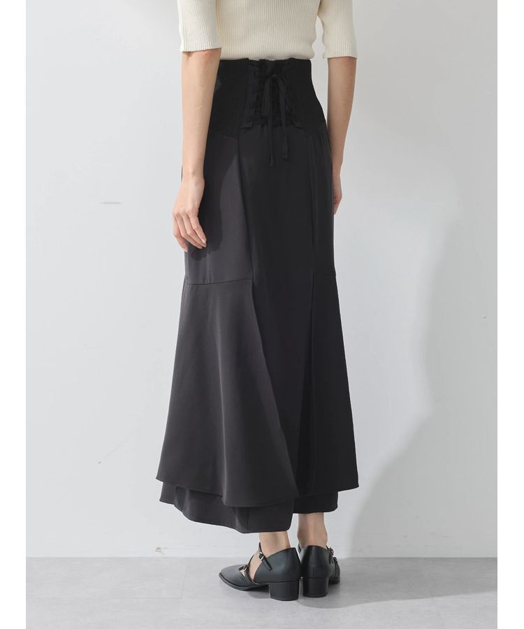 earth music&ecology「サイドリブ切替バックレースアップスカート」|スカート|