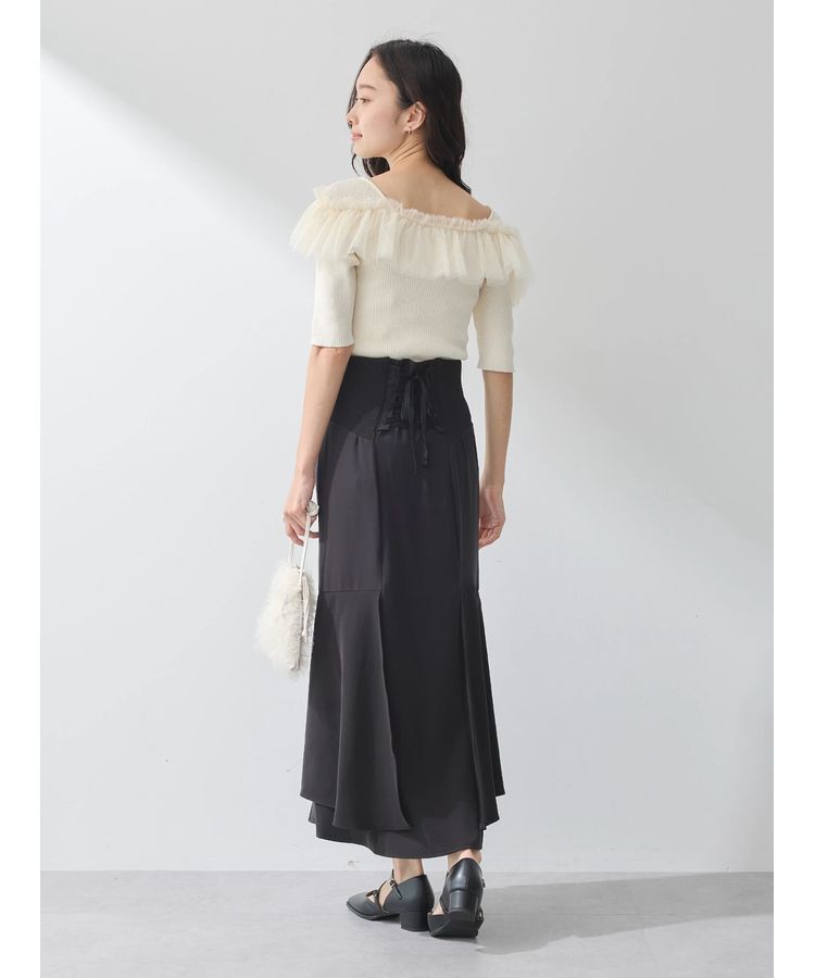 earth music&ecology「サイドリブ切替バックレースアップスカート」|スカート|