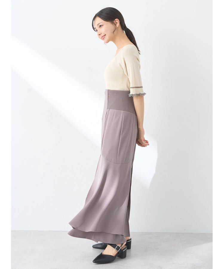 earth music&ecology「サイドリブ切替バックレースアップスカート」|スカート|