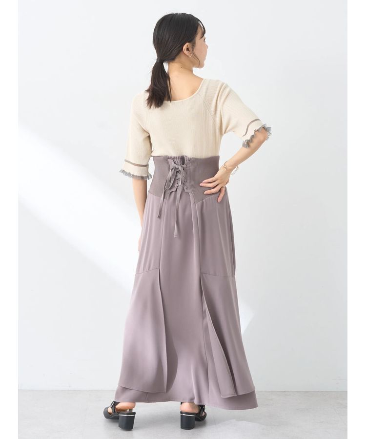 earth music&ecology「サイドリブ切替バックレースアップスカート」|スカート|