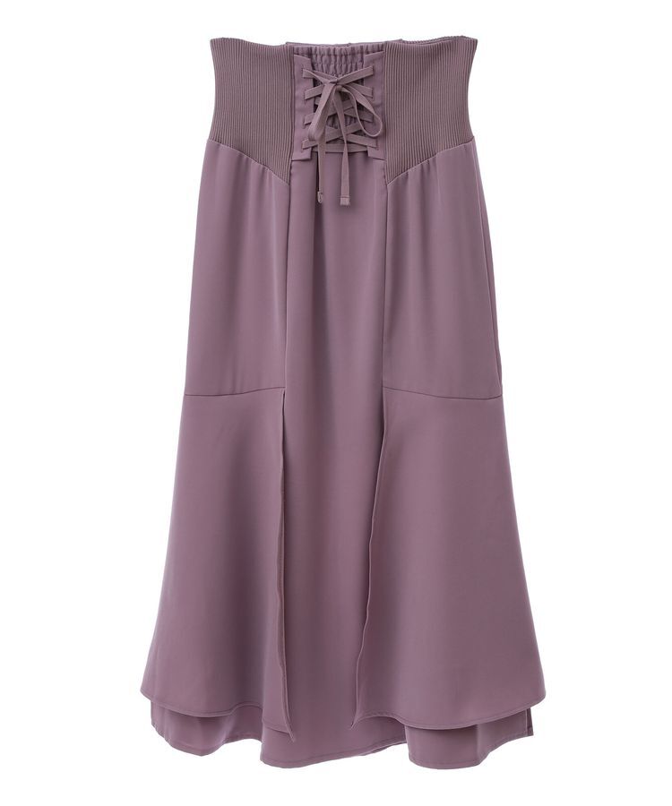 earth music&ecology「サイドリブ切替バックレースアップスカート」|スカート|