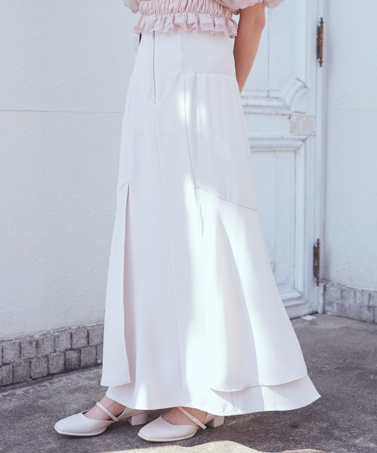 earth music&ecology「サイドリブ切替バックレースアップスカート」|スカート|