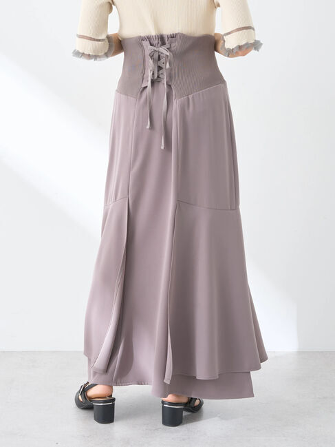 earth music&ecology「サイドリブ切替バックレースアップスカート」|スカート|