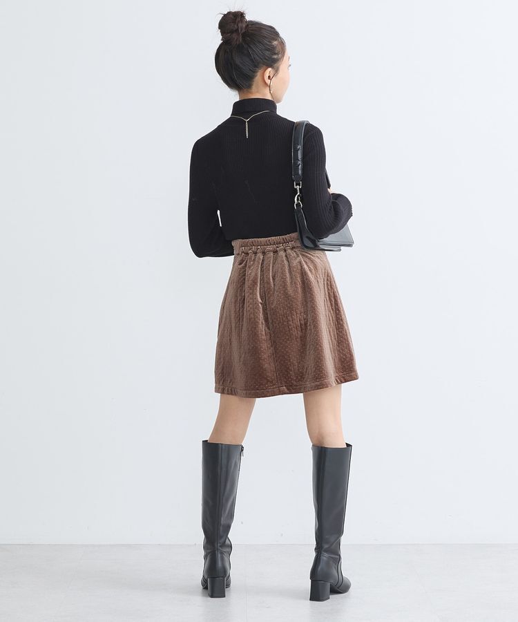 earth music&ecology「ベロアドットミニスカート」|タイト|