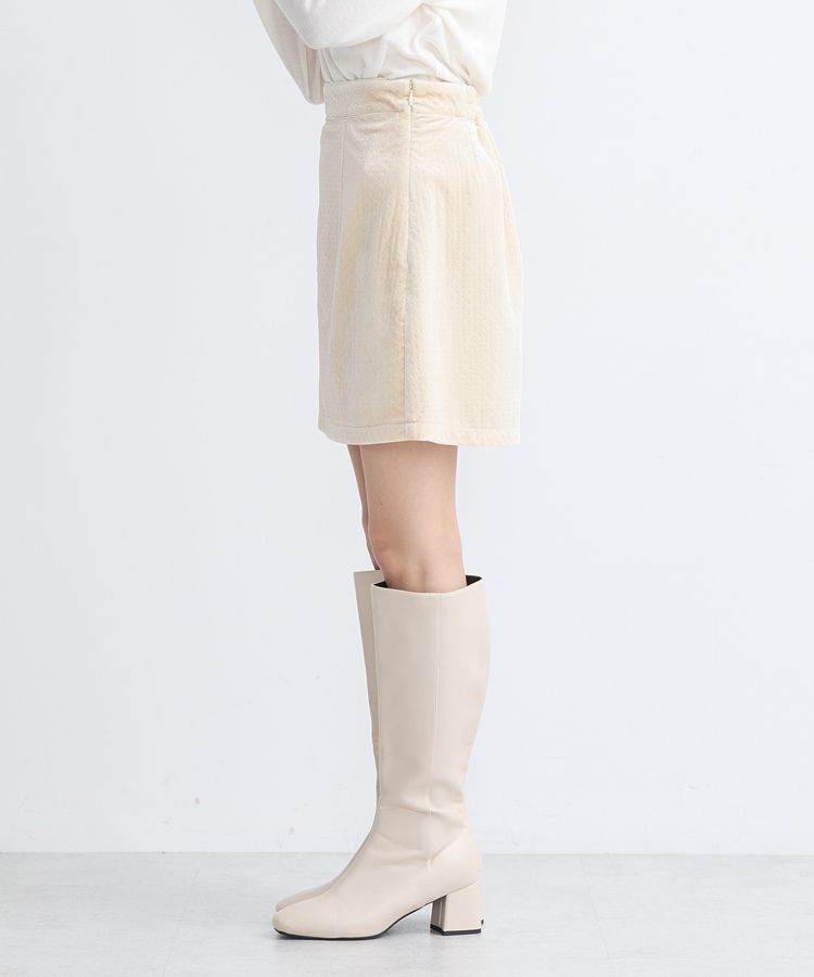 earth music&ecology「ベロアドットミニスカート」|タイト|