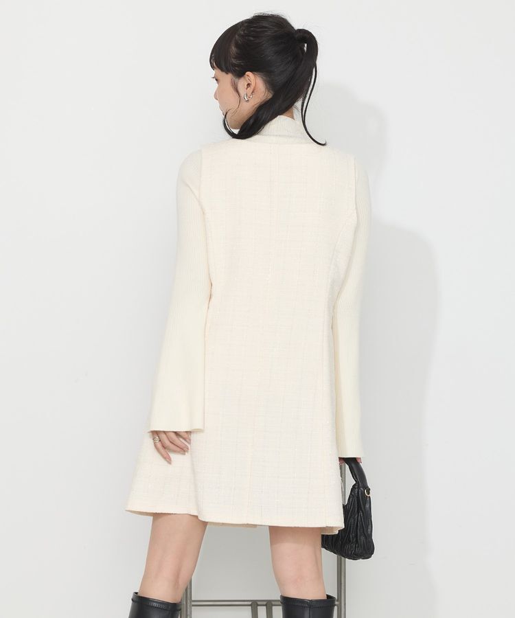 earth music&ecology「ツイードミニワンピース」|ジャンパースカート|