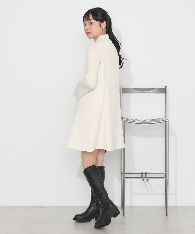 earth music&ecology「ツイードミニワンピース」|ジャンパースカート|