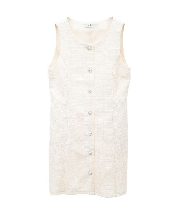 earth music&ecology「ツイードミニワンピース」|ジャンパースカート|