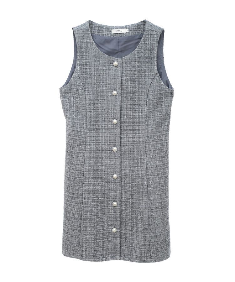 earth music&ecology「ツイードミニワンピース」|ジャンパースカート|