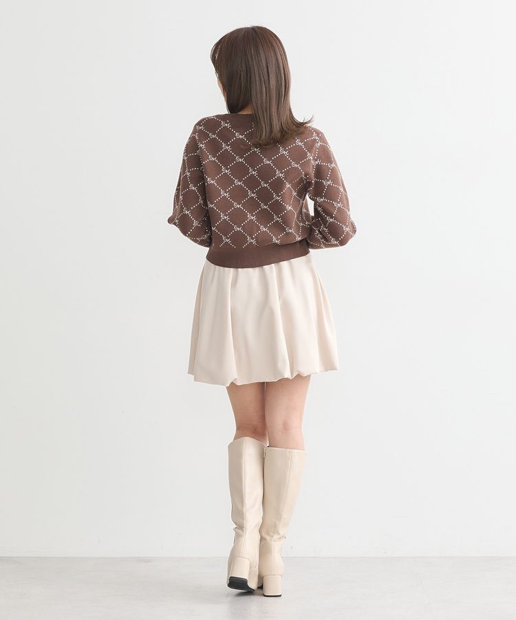 earth music&ecology「モノグラムコンパクトニットカーディガン」|カーディガン|