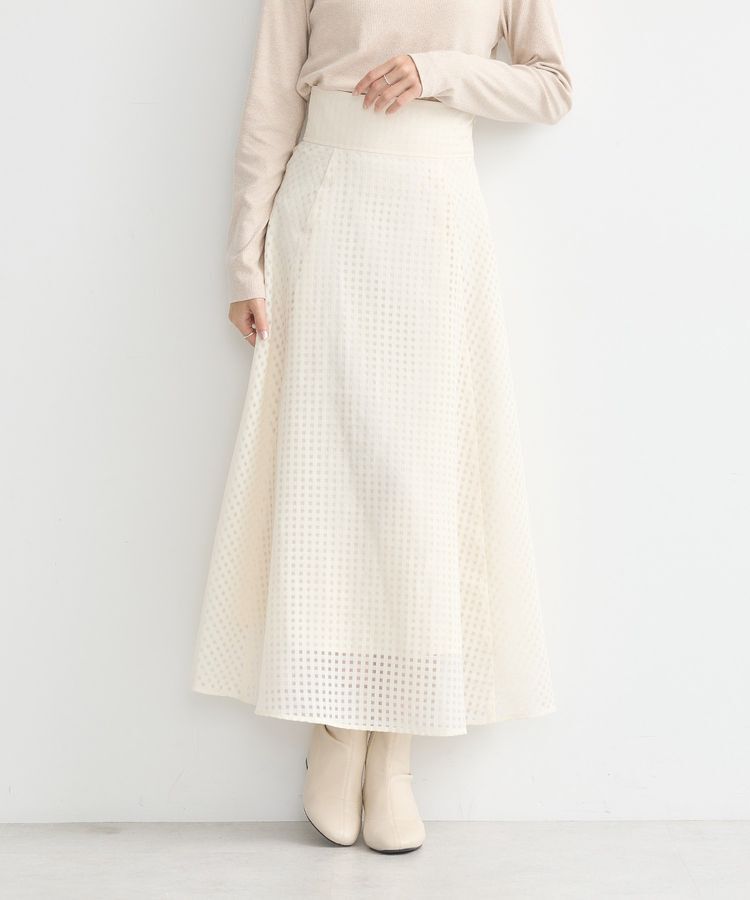earth music&ecology「シアーチェックスカート」|フレア|