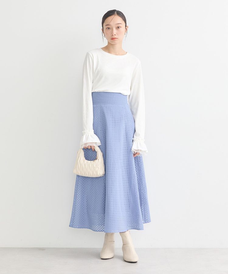 earth music&ecology「シアーチェックスカート」|フレア|