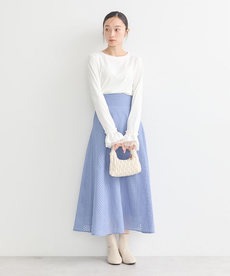 earth music&ecology「シアーチェックスカート」|フレア|