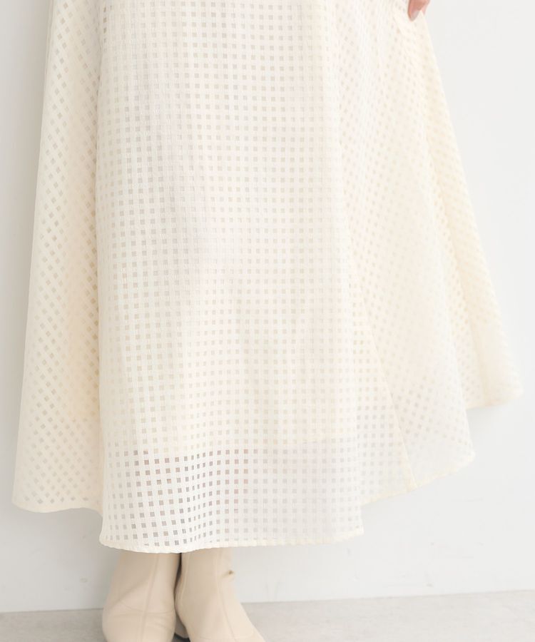 earth music&ecology「シアーチェックスカート」|フレア|