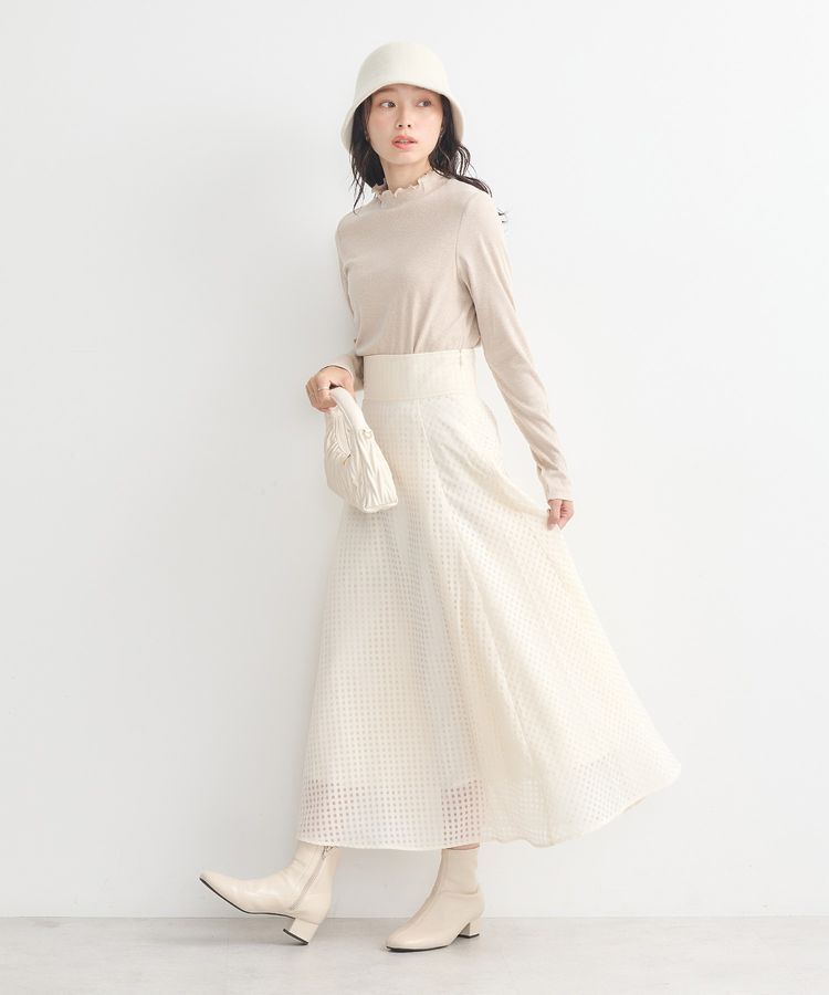 earth music&ecology「シアーチェックスカート」|フレア|