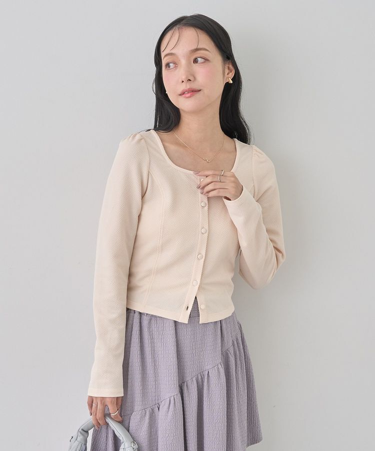 earth music&ecology「パネルライン前開きコンパクトカーディガン」|カーディガン|