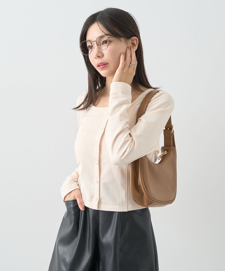 earth music&ecology「パネルライン前開きコンパクトカーディガン」|カーディガン|