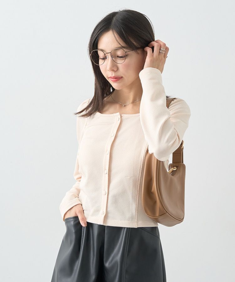 earth music&ecology「パネルライン前開きコンパクトカーディガン」|カーディガン|