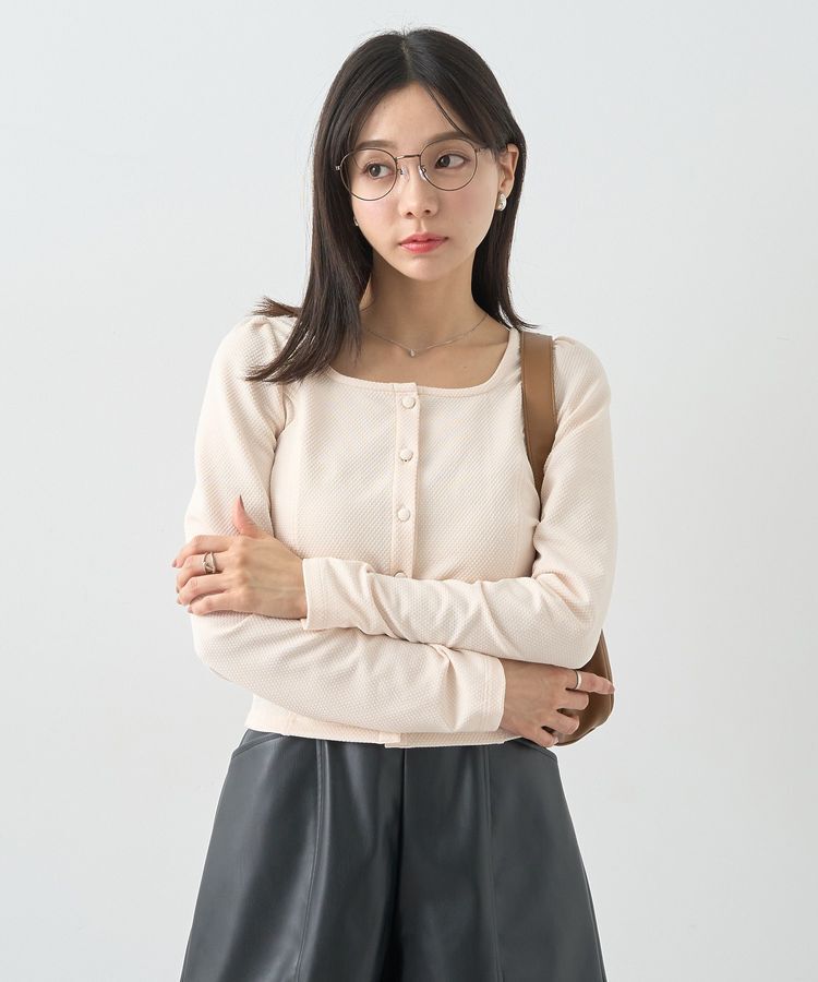 earth music&ecology「パネルライン前開きコンパクトカーディガン」|カーディガン|