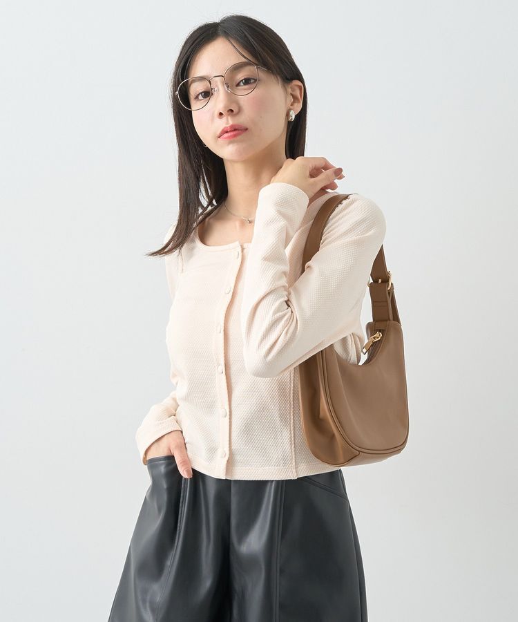 earth music&ecology「パネルライン前開きコンパクトカーディガン」|カーディガン|