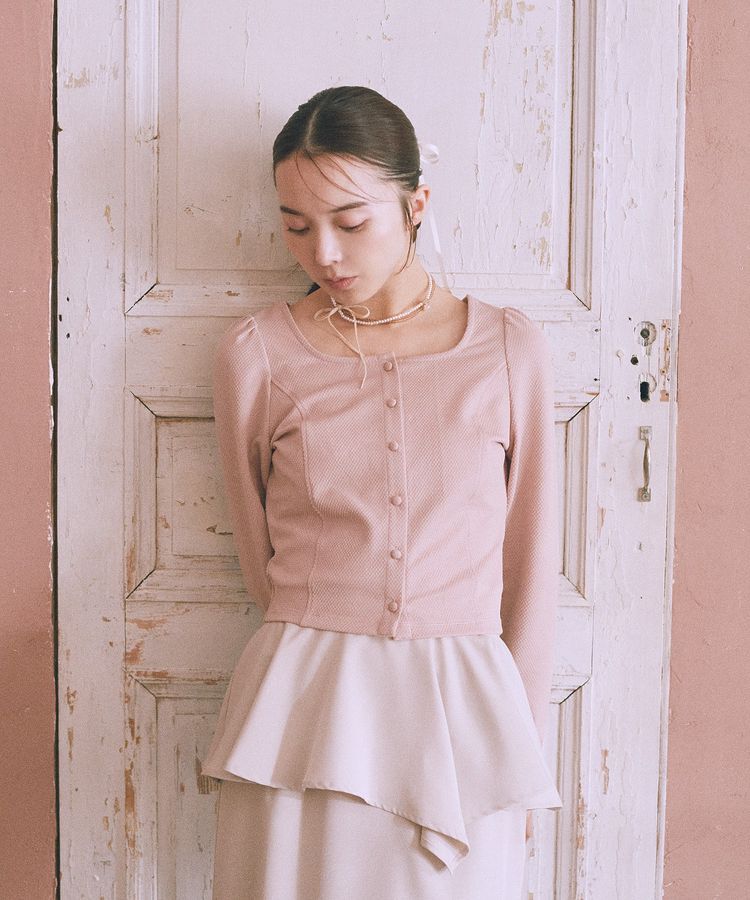 earth music&ecology「パネルライン前開きコンパクトカーディガン」|カーディガン|