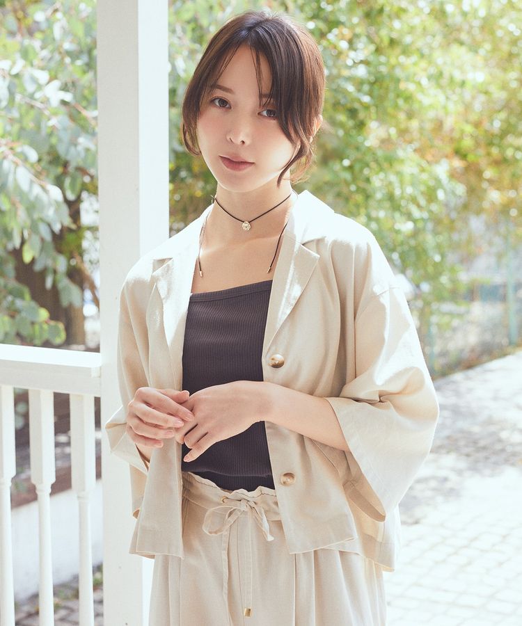 earth music&ecology「リラックスシャツジャケット / リネン混」|テーラードジャケット|